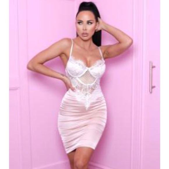 Pink Satin Lingerie Dress - Picture 1 of 5